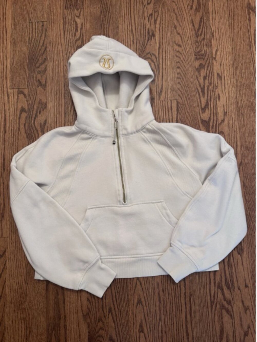 Lululemon Scuba Oversized Half-Zip Hoodie Bone Gold XS S Sweatshirt